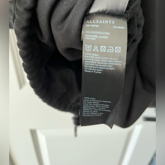 ALL SAINTS Navarre Oversized Jacket Sweatshirt Black - Picture 13 of 16
